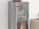 vidaXL Mobile a Muro con Ante in Vetro Grigio Sonoma 35x37x68,5 cm