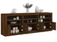 vidaXL Credenza con Luci LED Rovere Marrone 181,5x37x67 cm