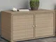 vidaXL Armadietto Portaoggetti Giardino Beige 110x55x60,5cm Polyrattan