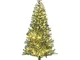 vidaXL Albero di Natale Artificiale con 300 LED Palline e Neve 240 cm