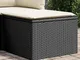 vidaXL Sgabello Giardino con Cuscino Nero 55x55x37 cm in Polyrattan