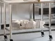 vidaXL Tavolo da Lavoro Cucina con Ruote 110x55x85 cm in Acciaio Inox