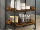 vidaXL Carrello da Cucina Rovere Fumo 60x41x80,5 cm Legno Multistrato