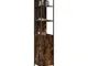 vidaXL Mobile da Bagno Rovere Fumo 33x33x185,5 cm in Legno Multistrato