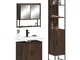 vidaXL Set Mobili da Bagno 3 pz Rovere Marrone in Legno Multistrato