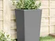 vidaXL Fioriere da Giardino 2 pz Grigio Chiaro 32,5x32,5x57 cm in PP