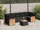 vidaXL Set Divani da Giardino con Cuscini 8 pz Nero in Polyrattan