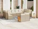 vidaXL Set Divani da Giardino 12 pz con Cuscini Beige in Polyrattan