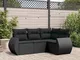 vidaXL Set Divani da Giardino 4 pz con Cuscini Nero in Polyrattan