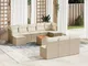 vidaXL Set Divani da Giardino 11 pz con Cuscini Beige in Polyrattan