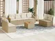 vidaXL Set Divano da Giardino 9 pz con Cuscini Beige in Polyrattan