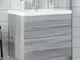 vidaXL Mobile da Bagno con Lavabo Integrato Grigio Sonoma