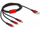 86709 cavo USB 1 m USB 2.0 USB A USB C/Lightning Nero, Rosso