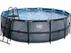 Stone pool ø427x122cm with sand filter pump - grey Piscina con bordi Piscina rotonda 14758...