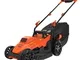  BEMW461BH-QS Tondeuse à Gazon Filaire 6 Hauteurs, 1400 W, Orange, 34 cm