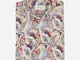 Camicia disegni a fiori multi 100% puro cotone popeline, collo stile francese