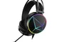 Noua reaper rainbow cuffie gaming over-ear da 50mm con microfono flessibile controllo volu...