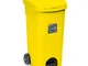 Bidone carellato  25605 URBAN ECO SYSTEM con pedale Giallo