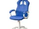 Sedia gaming Qubick ACMU0049 FIGC Italia Chair Blue e White