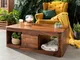 tavolino da salotto in legno di Sheesham / Acacia 118x65x40 noce cerato TORONTO #252