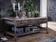 tavolino da salotto in legno di Mango 110x60x50 grigio scuro laccato HEAVY INDUSTRY #122