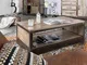 tavolino da salotto in legno di Mango 112x61x43 marrone laccato HEAVY INDUSTRY #264