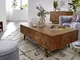 tavolino da salotto in legno di Acacia 120x70x40 acacia naturale laccato MOSAYK #103