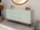 TROMSO #108 Credenza in legno di acacia e vetro - laccato / marrone - bianco 165x45x80