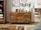 ANCONA #122 Credenza in legno di sheesham - laccato / marrone 140x45x80