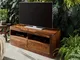 mobile TV in legno di Shesham / Acacia 128x50x49 Noce cerato TORONTO #207