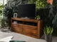 mobile TV in legno di Shesham / Acacia 130x40x58 Noce cerato TORONTO #219