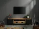 Mobile TV in legno di Mango 220x45x55 oliato / natur BLACKBURN #112