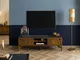Mobile TV in legno di Mango 160x45x50 marrone oliato / granito scuro LOS ANGELES #101
