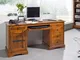 scrivania in legno di Acacia 158x54x76 miele dorato laccato OXFORD #0522