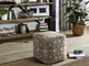 YUVAAN Pouf in stile vintage - turchese 45x45x45