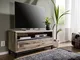 mobile TV in legno di Quercia Selvatica 120x40x56 bianco oliato VILLANDERS #212