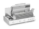 Barbecue a gas Fry Top 750 Range 5 fuochi con girarrosto Pianeta Grill, con griglie a tond...