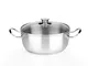 Casseruola in acciaio inox per induzione con coperchio, linea Chef, diam. 16cm