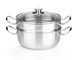 Set vapore in acciaio inox per induzione con coperchio, linea Chef, diam. 24cm