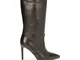 Ankle boots neri in pelle, tacco stiletto 10 cm