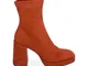 Ankle boots platform arancio in microfibra, tacco 9,5 cm