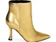 Ankle boots oro laminato, tacco 9,5 cm