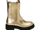 Chelsea boots oro laminato, tacco 4,5 cm