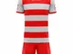  Completo da rugby Maglia con pantaloncini grigio/rosso