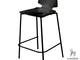 Sgabello 50x45xh88 cm Guzzini My Chair struttura in acciaio seduta alt 67 cm Nero