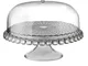 Alzata, Tortiera con campana diametro Ø 36xh28cm Tiffany Grigio Cielo