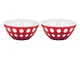 Set due Ciotole contenitore le murrine 12xh 3,5 cm - 300 cc Le Murrine rosso/bianco/traspa...