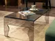 Tavolino basso da salotto in Cristallo acrilico Dimensioni 56x50h31 cm NAIF 4 spessore met...