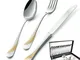Astuccio 51 pezzi Milano Inciso Oro , 18/10 (AISI304) finitura inox lucido e oro, spessore...