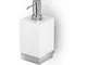 Porta Dispenser XONY fissaggio a muro 7,5x10xh17 cm in Acciaio inox Lucido e Contenitore i...